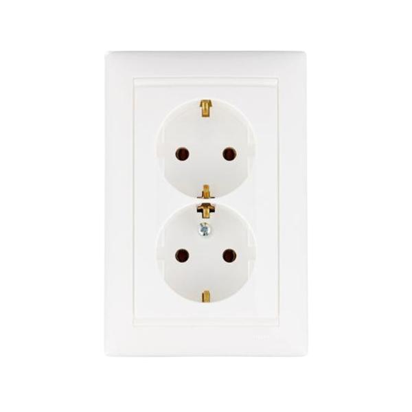 gallery-0 Розетка Legrand 2X2К+З в сборе серии Valena. Цвет Белый. Артикул	774400