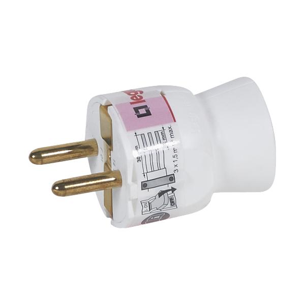gallery-0 Вилка Legrand 2К+З 16A. Цвет Белый. Артикул	50187