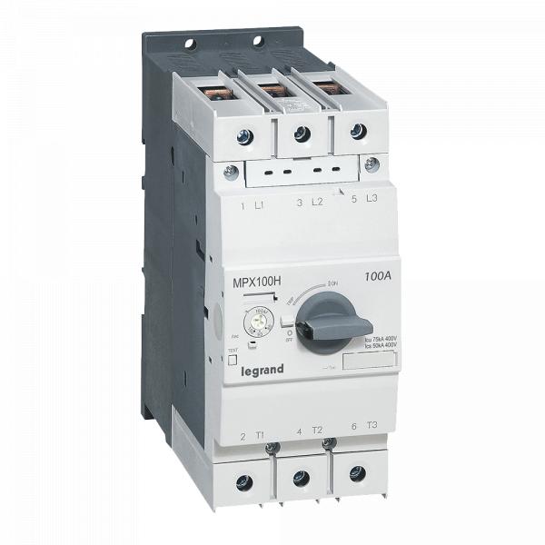 gallery-main Автоматический выключатель для защиты электродвигателей Legrand MPX3 T100H40A 100kA. Артикул	417374