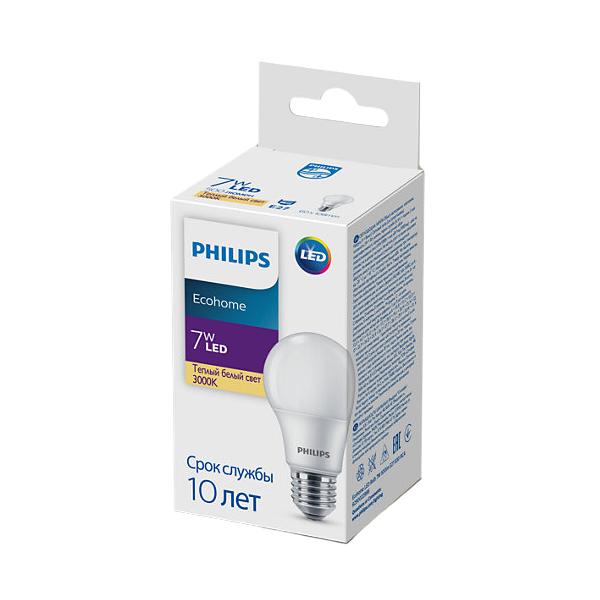gallery-1 Светодиодная лампа Philips Signify Ecohome LED Bulb 7W 500lm E27 830 RCA. Артикул 929002298617