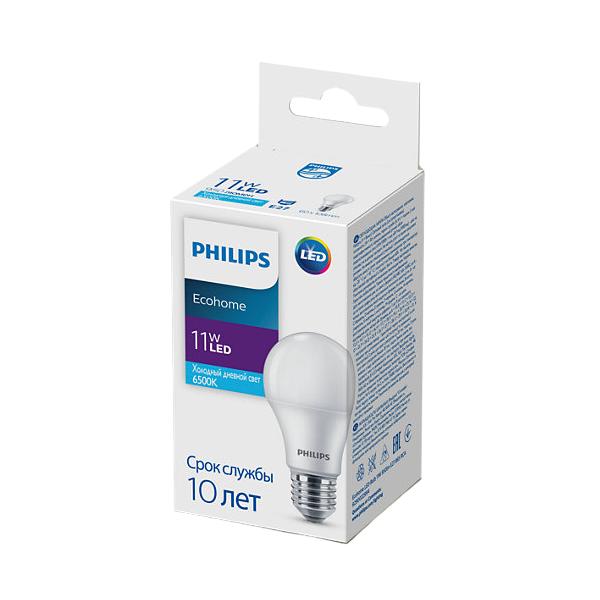 gallery-1 Светодиодная лампа Philips Signify Ecohome LED Bulb 11W 950lm E27 865 RCA. Артикул 929002299417