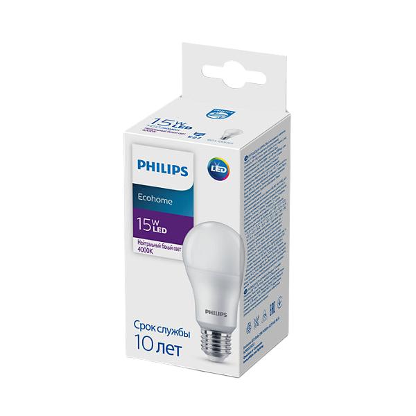 gallery-1 Светодиодная лампа Philips Signify Ecohome LED Bulb 15W 1450lm E27 840 RCA. Артикул 929002305217