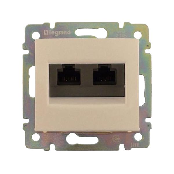 gallery-0 Розетка 2xRJ45 FTP Legrand категории 6, два выхода серии Valena. Цвет Слоновая кость. Артикул	774133