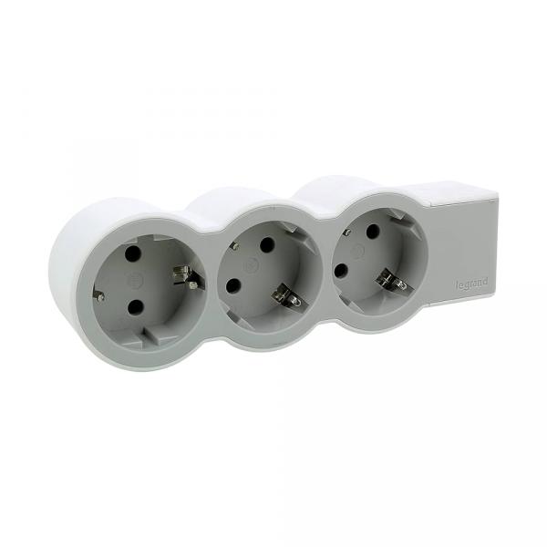 gallery-0 Колодка под удлинитель Legrand стандарт 3х2К+З розетки без кабеля белый/серый Артикул 694573