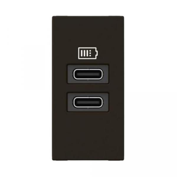 gallery-0 Зарядное устройство USB Legrand Mosaic 2 порта типа С 3А 15Вт 1 модуль Черный Артикул 077682L