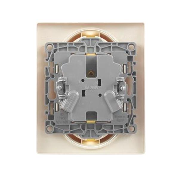 gallery-2 Розетка Legrand 2 x 2К+З со шторками - немецкий стандарт - автоматические зажимы - 16 А - 250 В~ серии Etika. Цвет Слоновая кость. Артикул	672333