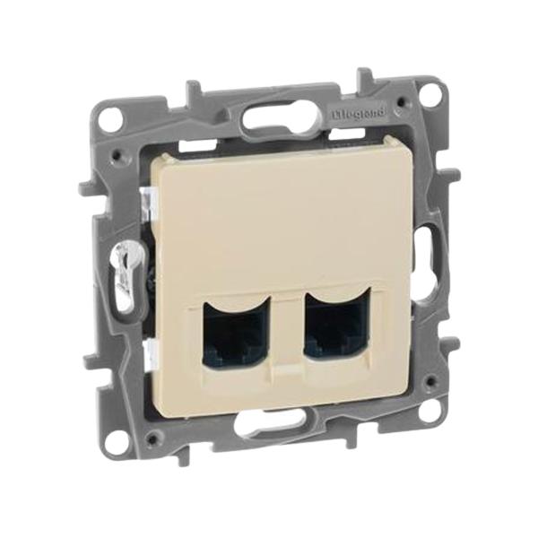 gallery-1 Розетка информационная Legrand двойная RJ45 - категория 6 - UTP серии Etika. Цвет Слоновая кость. Артикул	672354