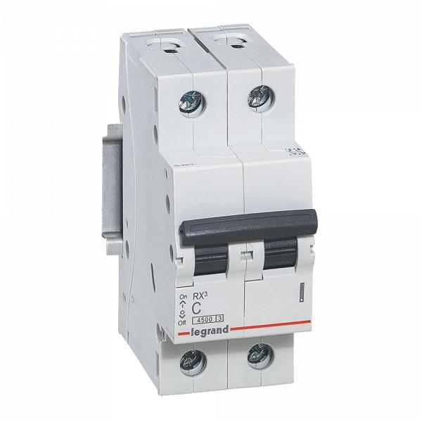 gallery-0 Автоматический выключатель Legrand RX3 2 фазы 16A 2М (Тип C) 4,5 kA. Артикул	419697